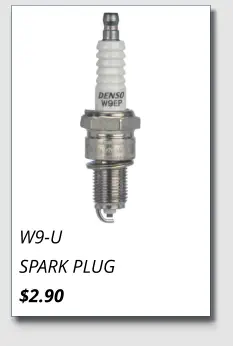 W9-U SPARK PLUG $2.90