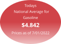Todays   National Average for Gasoline $4.842 Prices as of 7/01/2022