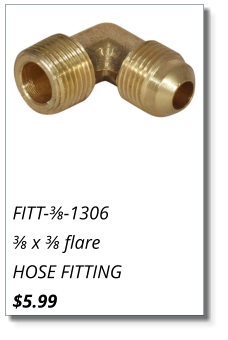 FITT-⅜-1306 ⅜ x ⅜ flare HOSE FITTING $5.99