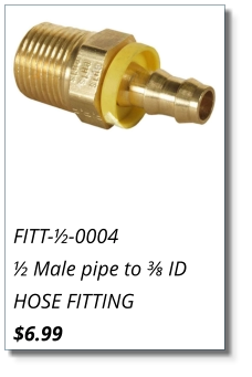 FITT-½-0004 ½ Male pipe to ⅜ ID HOSE FITTING $6.99