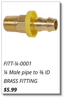 FITT-¼-0001 ¼ Male pipe to ⅜ ID BRASS FITTING $5.99