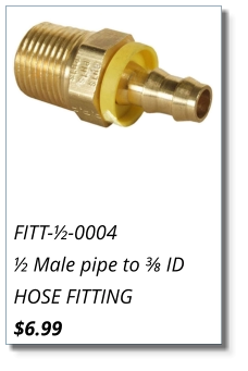 FITT-½-0004 ½ Male pipe to ⅜ ID HOSE FITTING $6.99