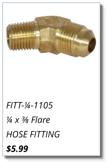 FITT-¼-1105 ¼ x ⅜ Flare HOSE FITTING $5.99