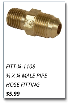 FITT-¼-1108 ⅜ X ¼ MALE PIPE HOSE FITTING $5.99