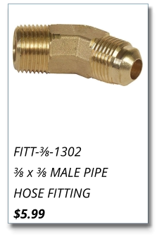 FITT-⅜-1302 ⅜ x ⅜ MALE PIPE HOSE FITTING $5.99