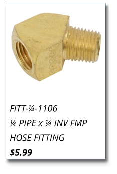 FITT-¼-1106 ¼ PIPE x ¼ INV FMP HOSE FITTING $5.99
