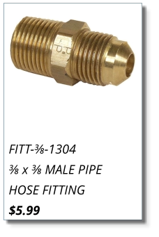 FITT-⅜-1304 ⅜ x ⅜ MALE PIPE HOSE FITTING $5.99